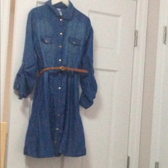 Justice Other - Denim dress with gold accents